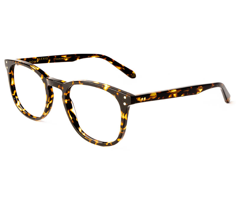 Alexis Amor Baxter frames in Gloss Black Amber Fleck