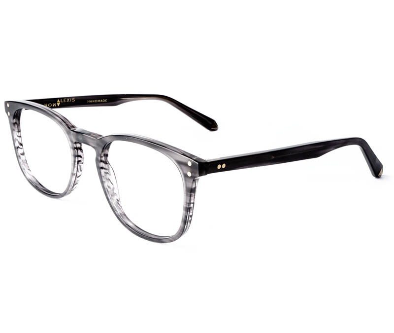 Alexis Amor Baxter frames in Matte Grey Stripe