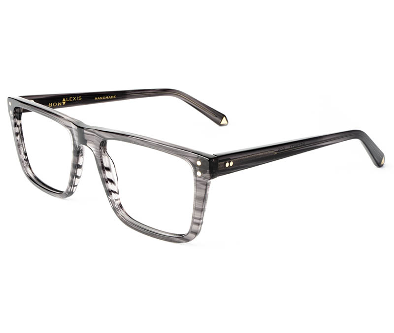 Alexis Amor Beckett frames in Gloss Grey Stripe