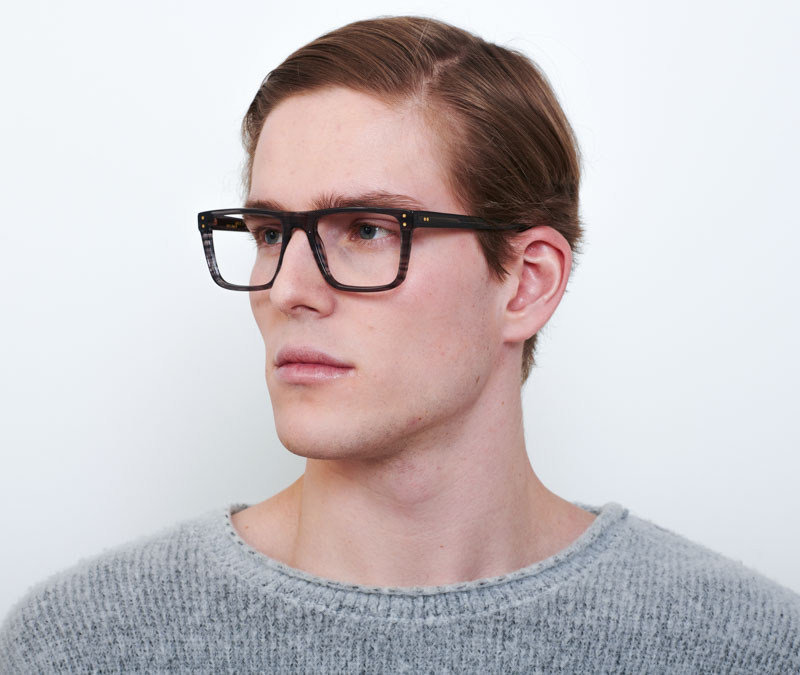 Alexis Amor Beckett frames in Gloss Grey Stripe