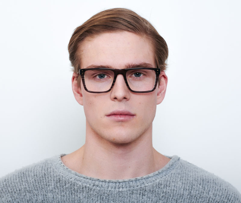 Alexis Amor Beckett frames in Gloss Grey Stripe