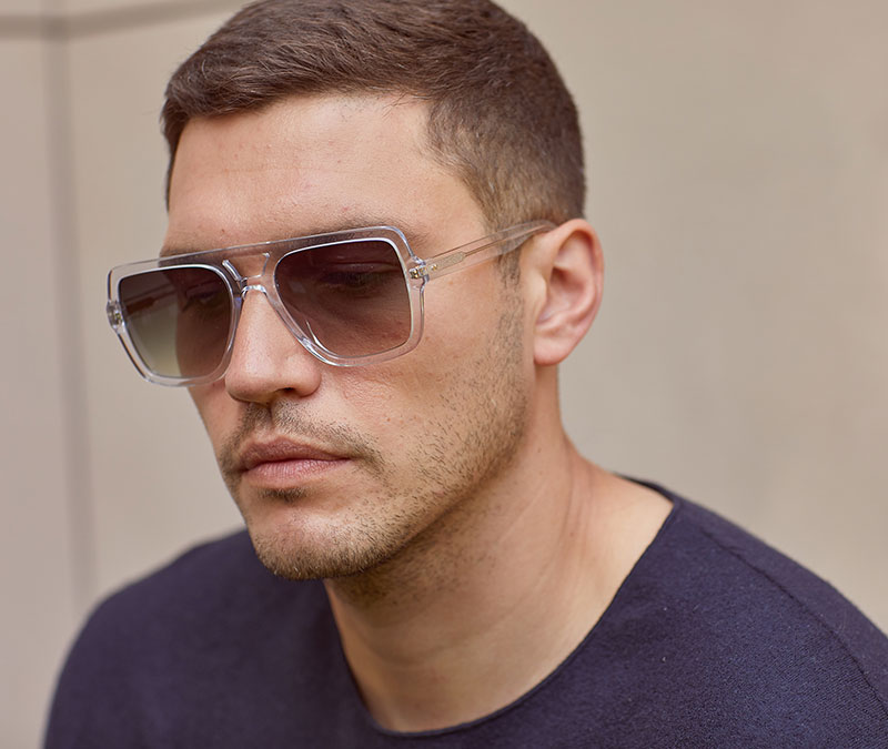 Alexis Amor Burt sunglasses in Crystal Clear Quartz