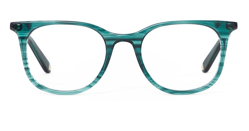 Alexis Amor Carey frames in Rich Green Stripe