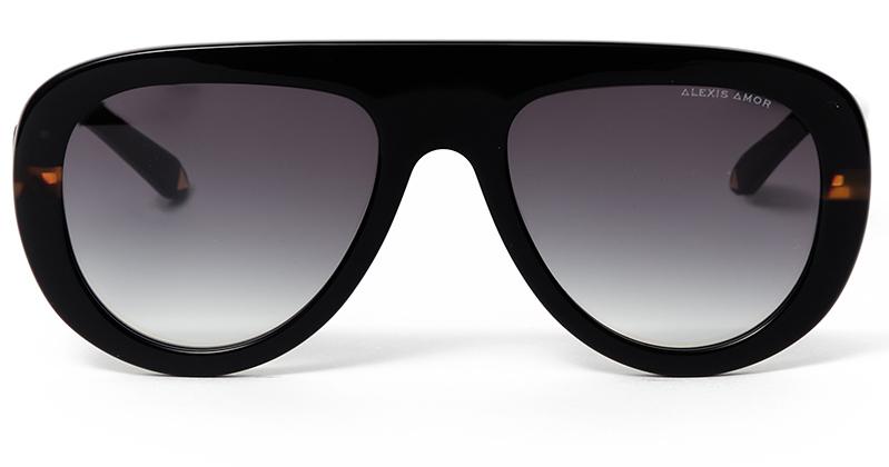 Alexis Amor Cassius sunglasses in Gloss Piano Black + Havana Stripe