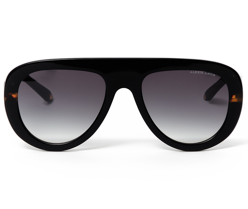 Alexis Amor Cassius sunglasses in Gloss Piano Black + Havana Stripe