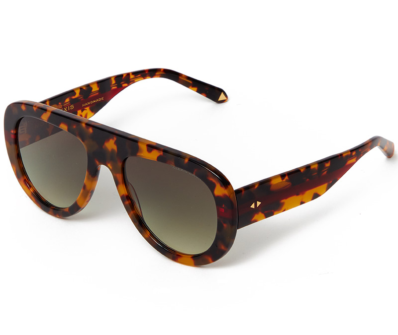 Amor Optical Cassius sunglasses in Havana + Deep Cranberry Red Stripe