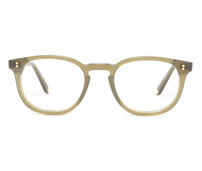 Alexis Amor Clarke frames in Opaque Olive Glow 
