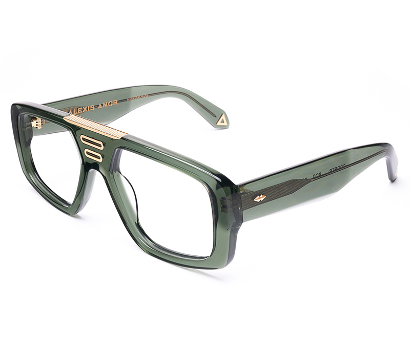 Amor Optical Cooper frames in Khaki Crystal Green