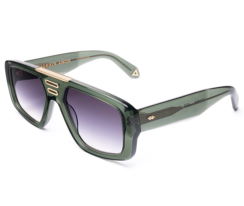 Amor Optical Cooper sunglasses in Khaki Crystal Green