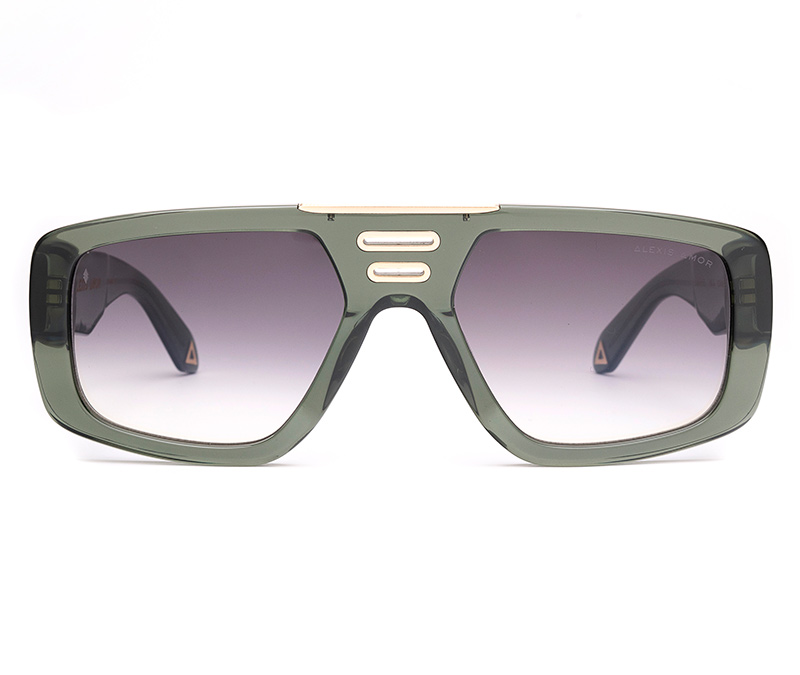 Amor Optical Cooper sunglasses in Khaki Crystal Green