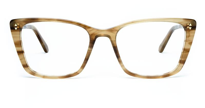 Alexis Amor Dana frames in Shiny Brown Stripe