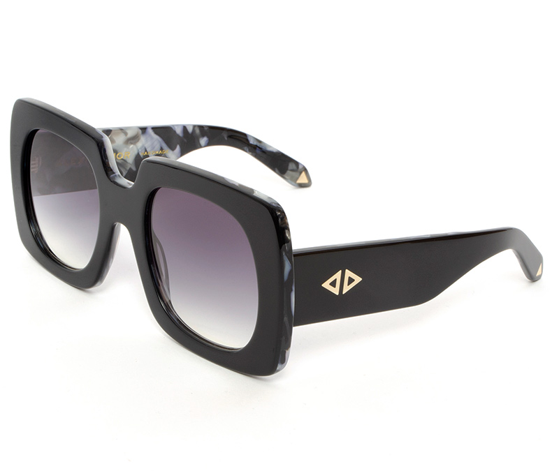 Alexis Amor Dee Dee sunglasses in Gloss Piano Black + Marble