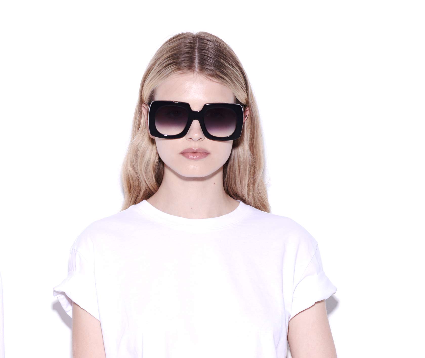 Alexis Amor Dee Dee sunglasses in Gloss Piano Black + Marble