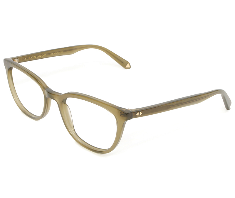 Alexis Amor Eden frames in Opaque Olive Glow 