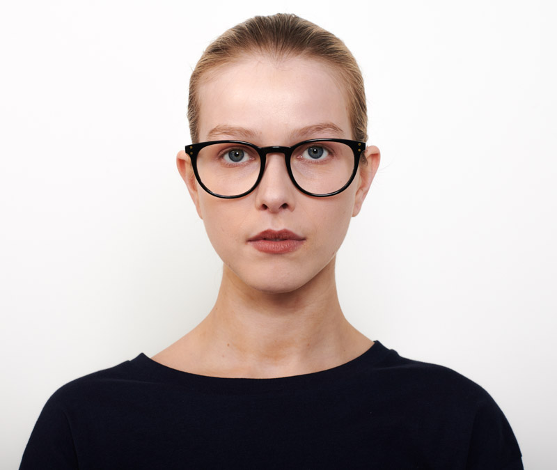 Alexis Amor Edie frames in Gloss Piano Black + Marble