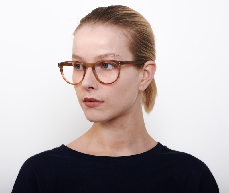 Alexis Amor Edie frames in Matte Havana Stripe