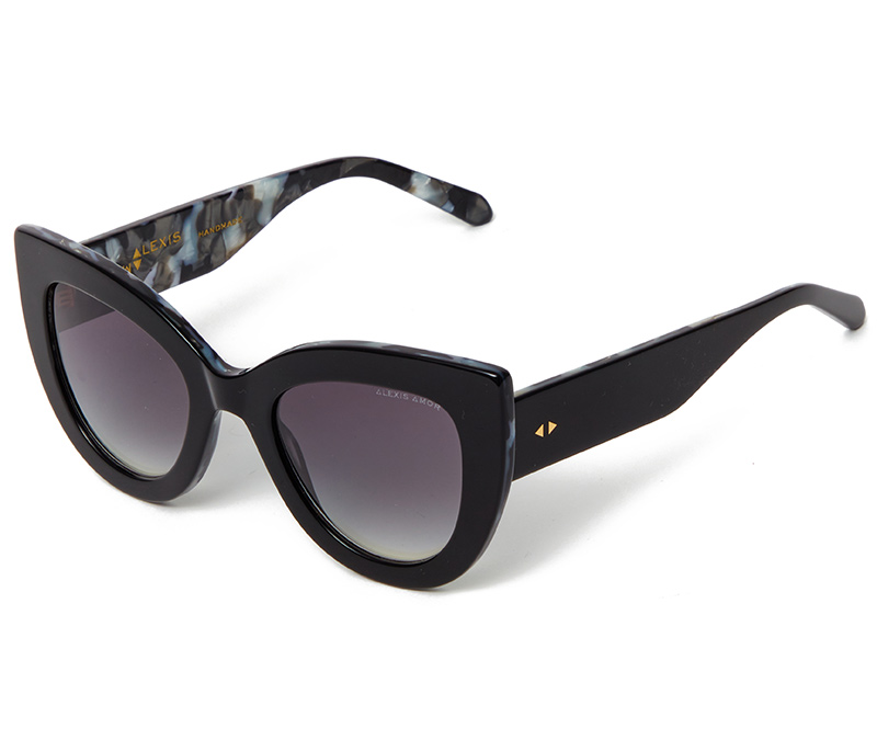 Alexis Amor Electra sunglasses in Gloss Piano Black + Marble
