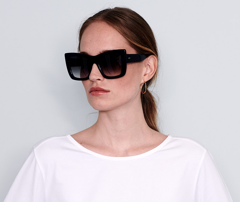 Alexis Amor Grace sunglasses in Gloss Piano Black + Marble