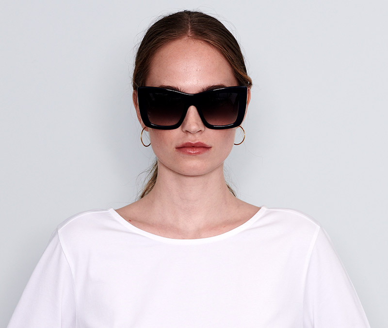 Alexis Amor Grace sunglasses in Gloss Piano Black + Marble