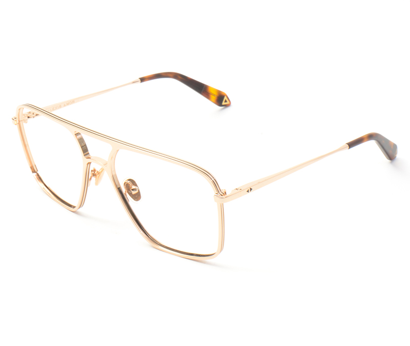 Alexis Amor Gus frames in Mirror Gold