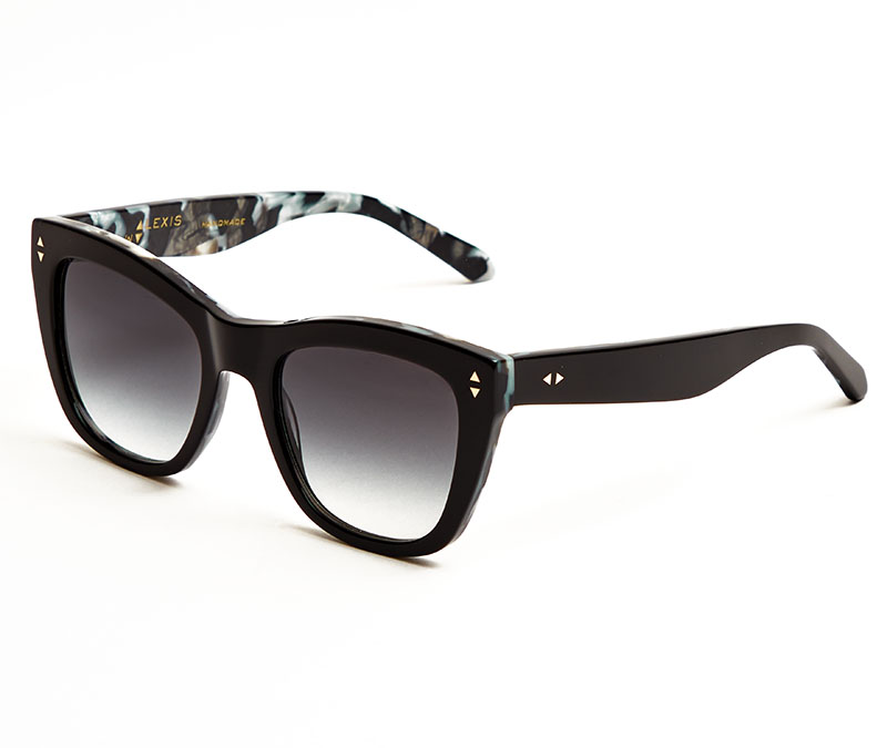 Alexis Amor Holly sunglasses in Gloss Piano Black + Marble