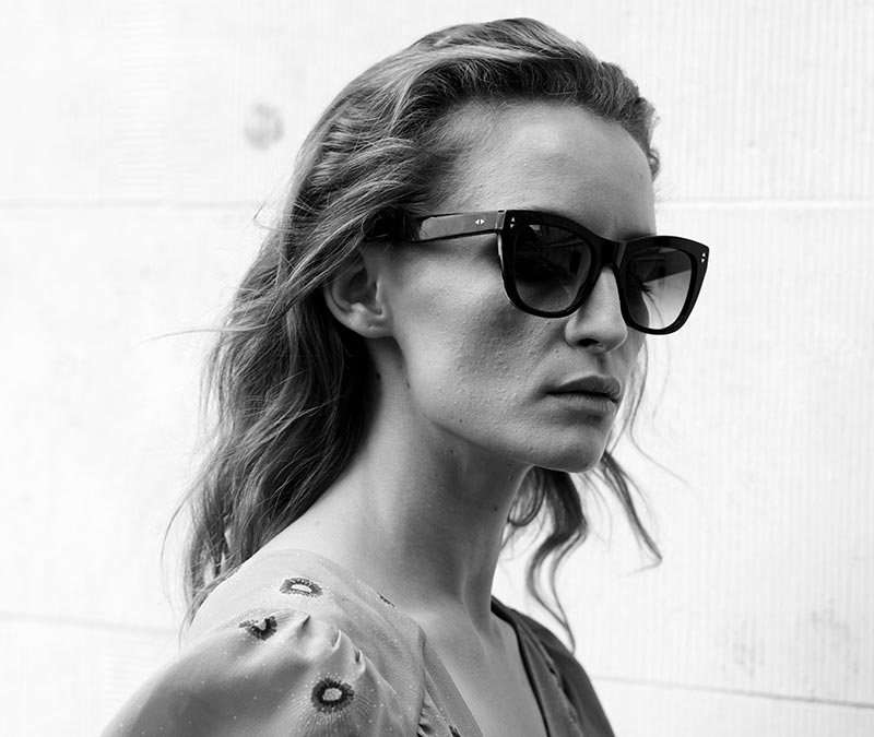 Alexis Amor Holly sunglasses in Gloss Piano Black + Marble