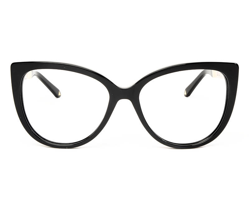 Alexis Amor Inez frames in Gloss Piano Black Mirror Gold