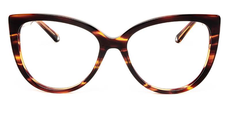 Alexis Amor Inez frames in Smooth Caramel Stripe Gloss Silver/Gold