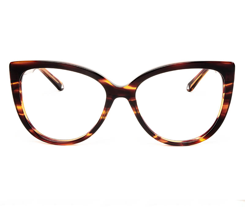 Alexis Amor Inez frames in Smooth Caramel Stripe Gloss Silver/Gold