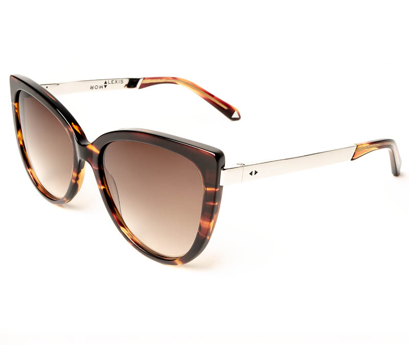 Alexis Amor Inez sunglasses in Smooth Caramel Stripe Gloss Silver