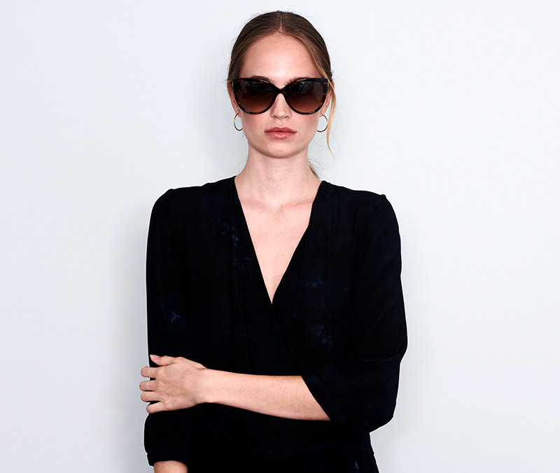 Alexis Amor Inez sunglasses in Smooth Caramel Stripe Gloss Silver