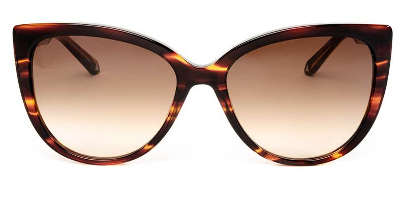 Alexis Amor Inez frames in Smooth Caramel Stripe Gloss Silver