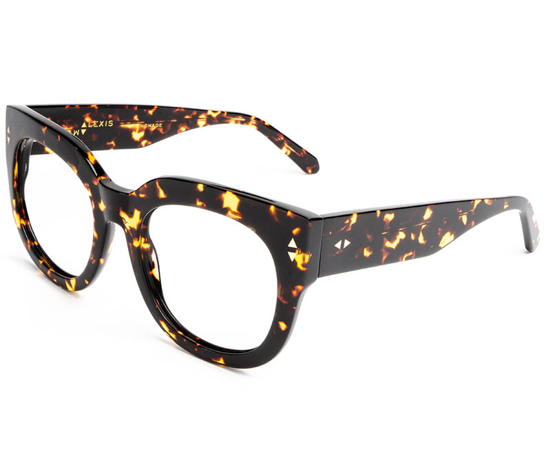 Alexis Amor Jojo frames in Gloss Black Amber Fleck
