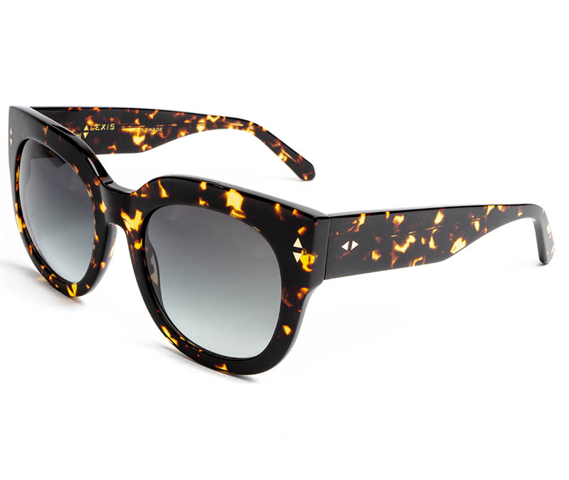 Alexis Amor Jojo sunglasses in Gloss Black Amber Fleck