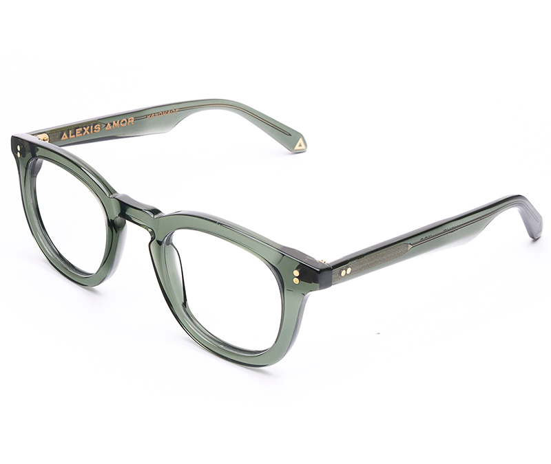 Amor Optical Kent frames in Khaki Crystal Green