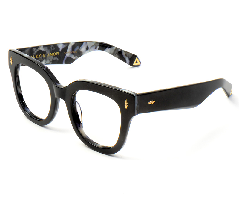 Alexis Amor Kiki X frames in Gloss Piano Black + Marble