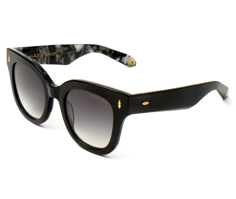 Alexis Amor Kiki X sunglasses in Gloss Piano Black + Marble