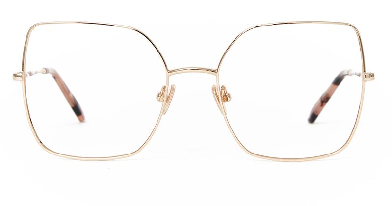 Alexis Amor Lana frames in Mirror Gold + Super Luxe Havana