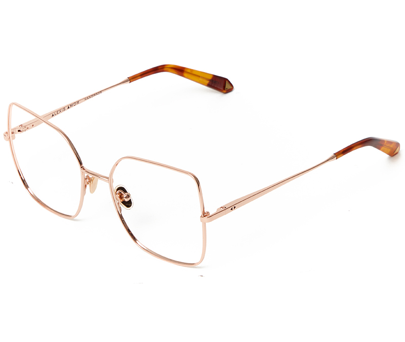 Alexis Amor Lana frames in Rose Gold + Rose Havana Quartz