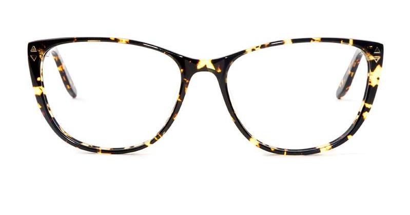 Alexis Amor Lola frames in Gloss Black Amber Fleck