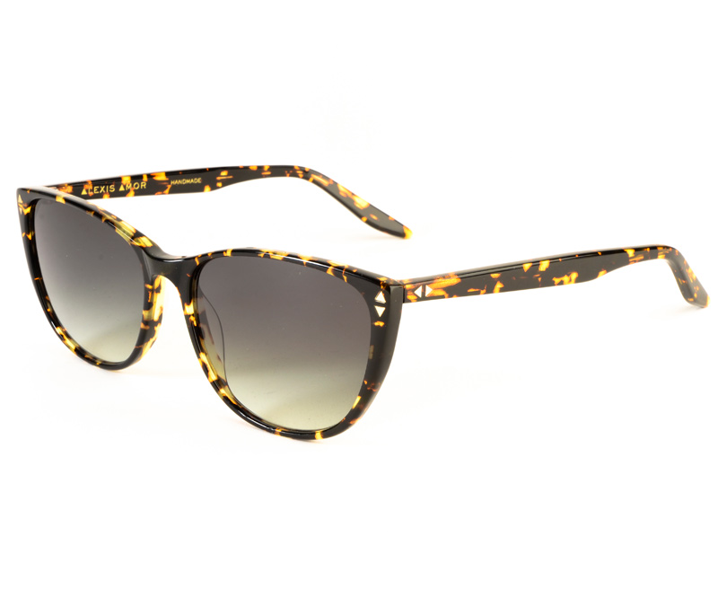 Alexis Amor Lola sunglasses in Gloss Black Amber Fleck