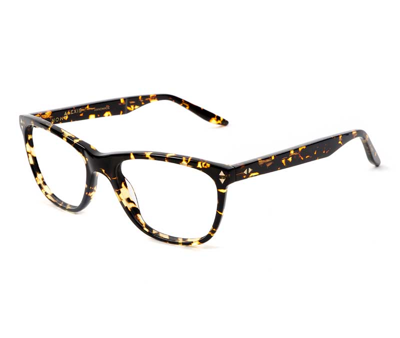 Alexis Amor Luce SMALL frames in Gloss Black Amber Fleck