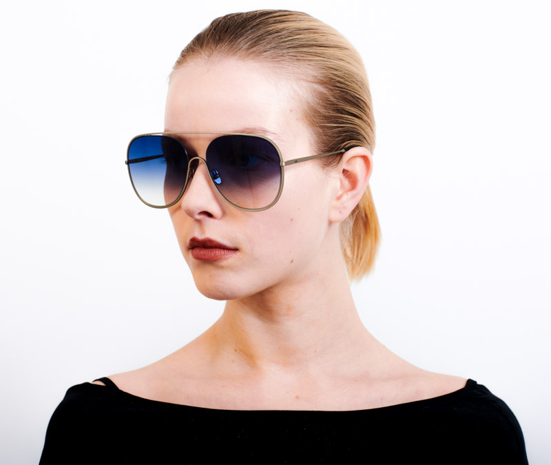 Alexis Amor Marley sunglasses in Matte Silver Gloss Black