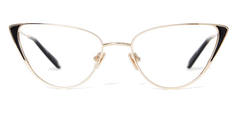 Alexis Amor Nina frames in Mirror Gold + Black Enamel