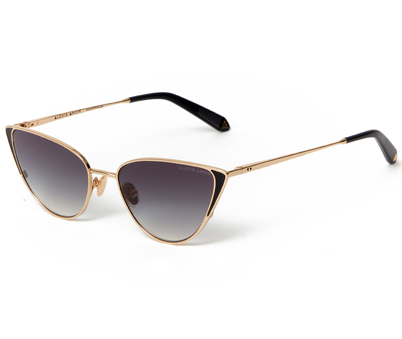 Alexis Amor Nina sunglasses in Mirror Gold + Black Enamel