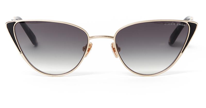 Alexis Amor Nina frames in Mirror Gold + Black Enamel