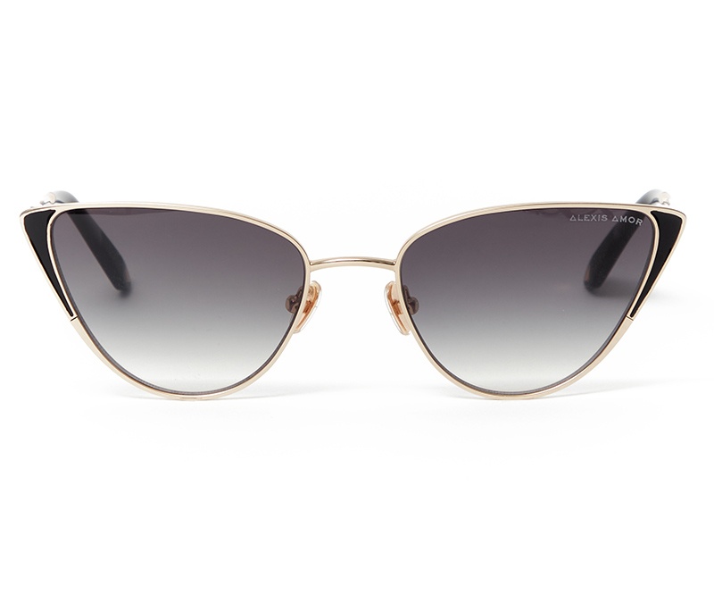 Alexis Amor Nina sunglasses in Mirror Gold + Black Enamel