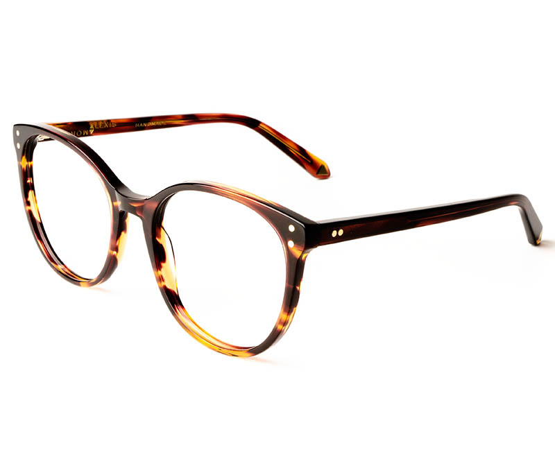 Alexis Amor Olive frames in Smooth Caramel Stripe