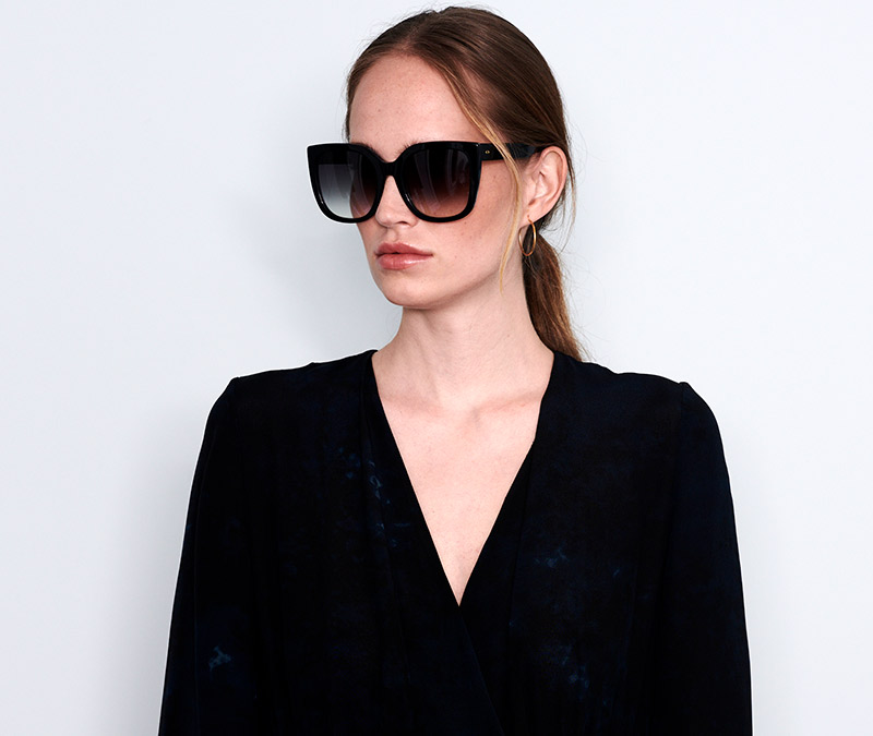 Alexis Amor Orla sunglasses in Gloss Piano Black + Marble