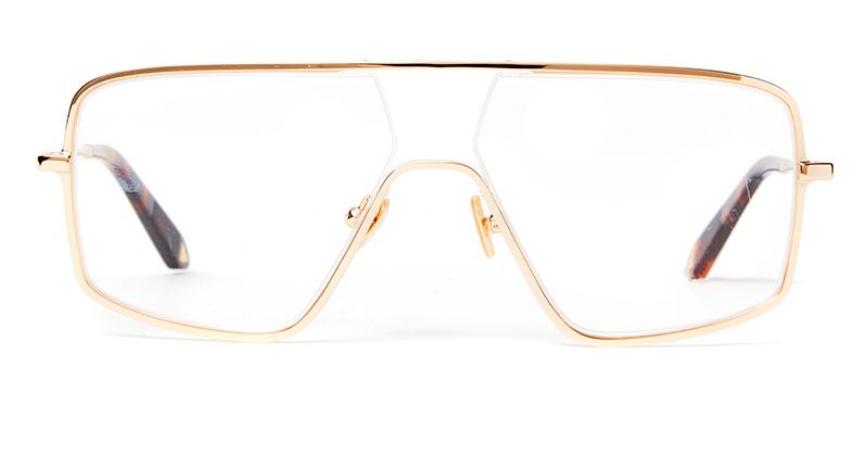 Alexis Amor Ren frames in Mirror Gold + Deep Dark Tortoise